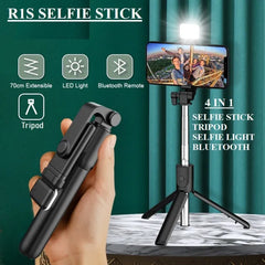 4 in 1 Tripod Selfie Stick With Bluetooth Remote Control