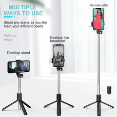 4 in 1 Tripod Selfie Stick With Bluetooth Remote Control