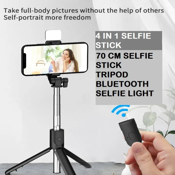 4 in 1 Tripod Selfie Stick With Bluetooth Remote Control