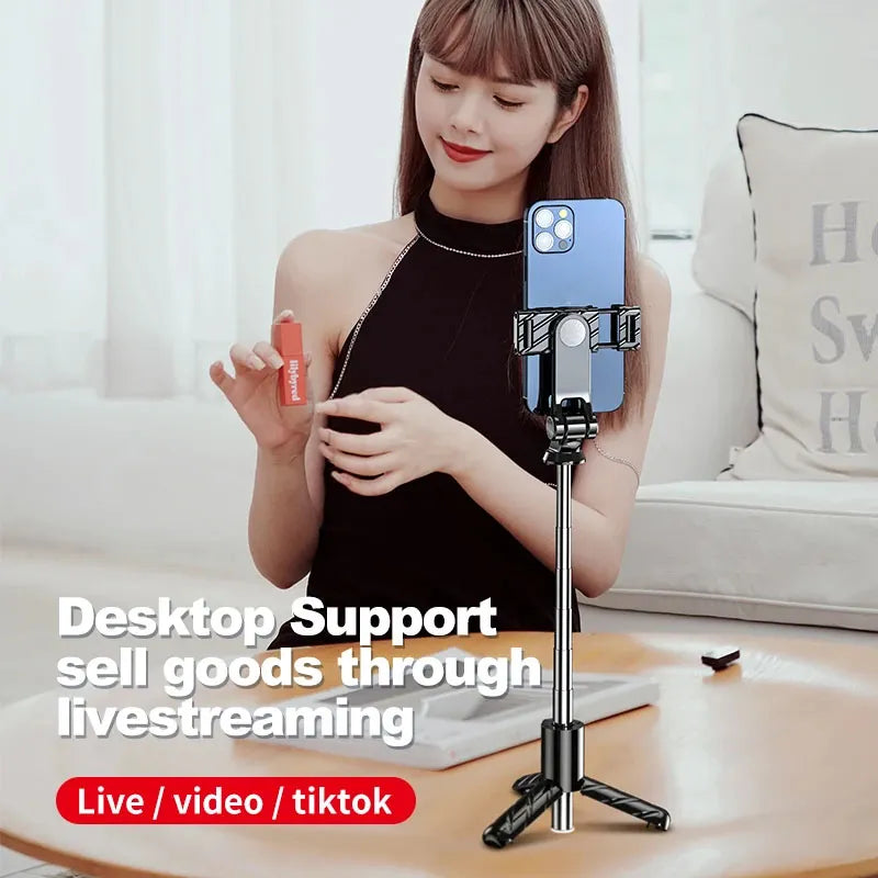 4 in 1 Tripod Selfie Stick With Bluetooth Remote Control