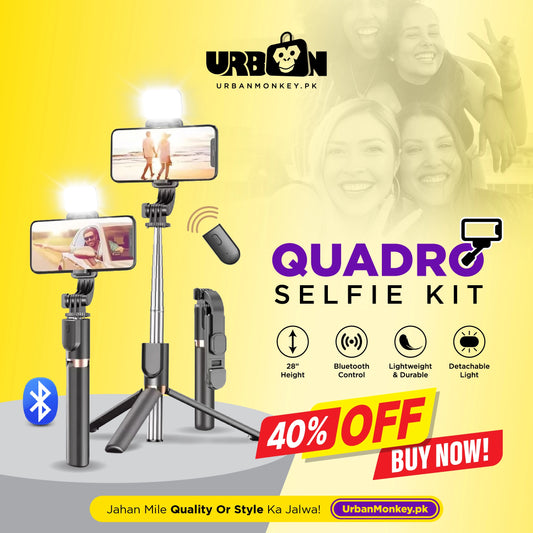 4 in 1 Tripod Selfie Stick With Bluetooth Remote Control