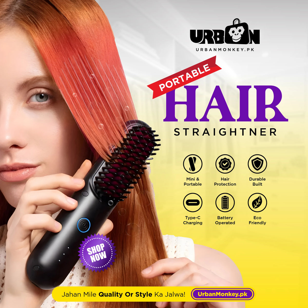 Mini Hair Straightening Comb