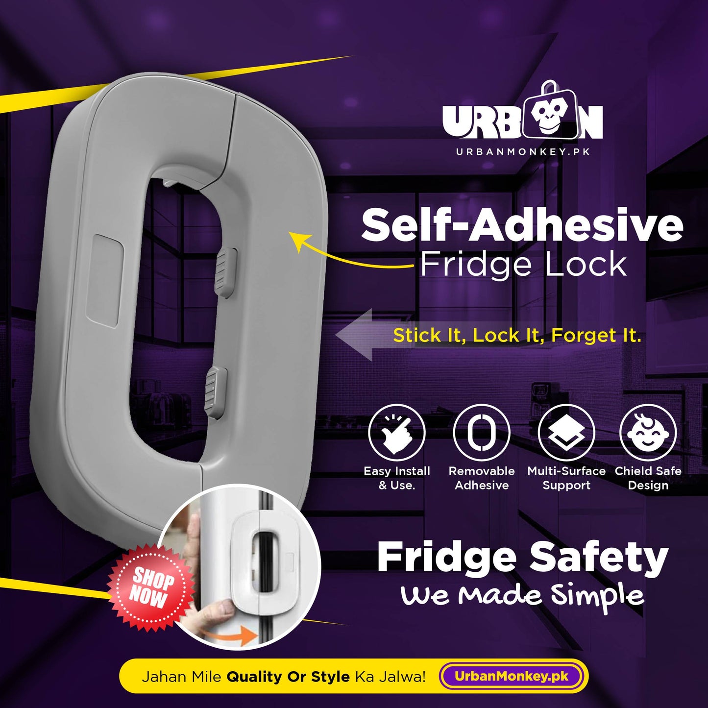 Self-Adhesive Fridge Lock