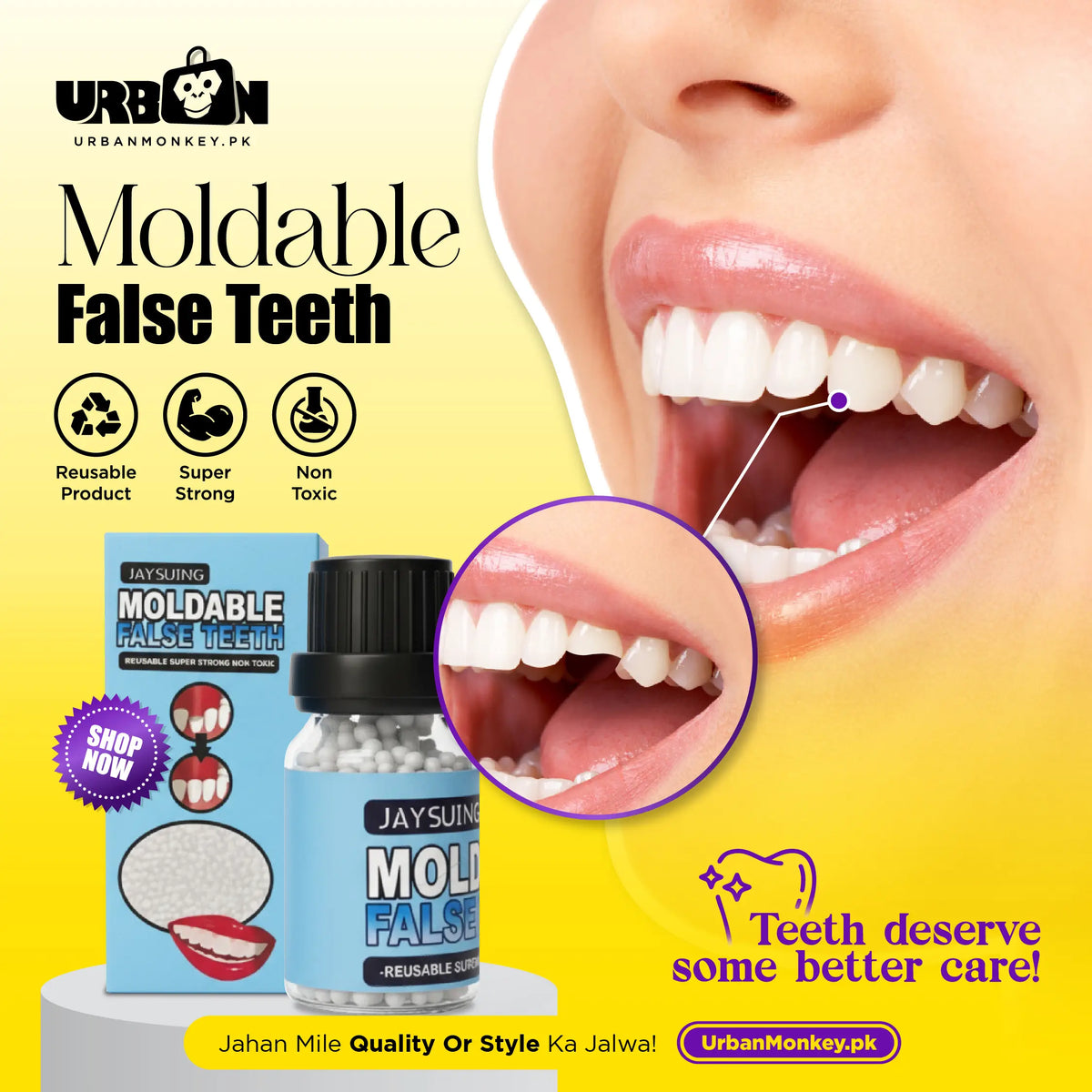 Moldable False Teeth