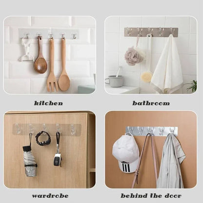 Self Adhesive Wall Mounted Hooks Strip (BUY 1 & GET 1 FREE)